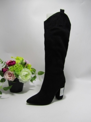 Kozaki damskie na obcasie (36-41) 7431-18 BLACK