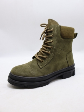 Botki damskie ocieplane na płaskim (37-41) X199-32W GREEN
