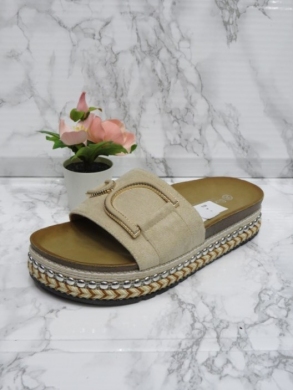Klapki damskie na koturnie (36-41) 888-525 BEIGE