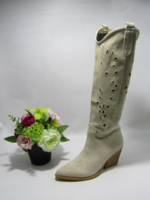 Kozaki damskie na obcasie (36-41) 8130 BEIGE