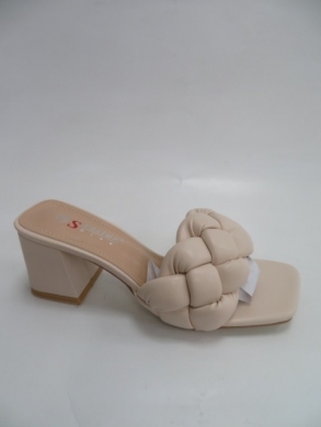 Klapki damskie na obcasie (36-41) T525 BEIGE