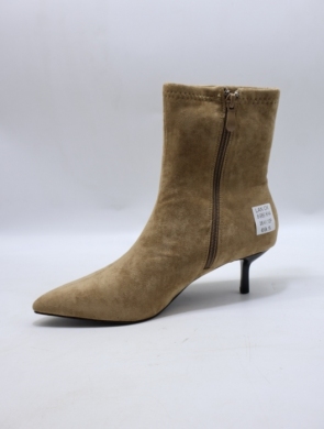 Botki damskie ocieplane na szpilce (36-41) 8-985 KHAKI