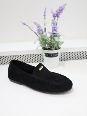 Mokasyny damskie na płaskim (36-41) QQ273 BLACK