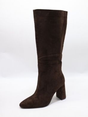 Kozaki damskie ocieplane na obcasie (36-41) H8-995 BROWN