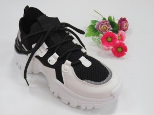 Buty sportowe damskie na płaskim (36-41) 2201A BLACK