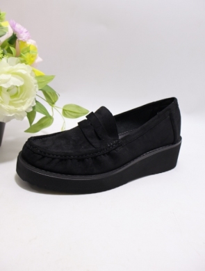Mokasyny damskie na płaskim (36-41) 77-654 BLACK