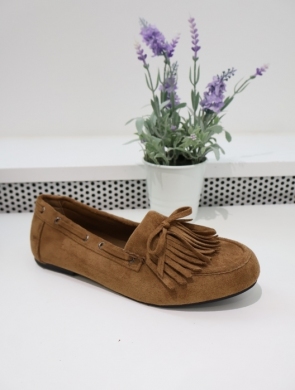 Mokasyny damskie na płaskim (36-41) H8-980 KHAKI