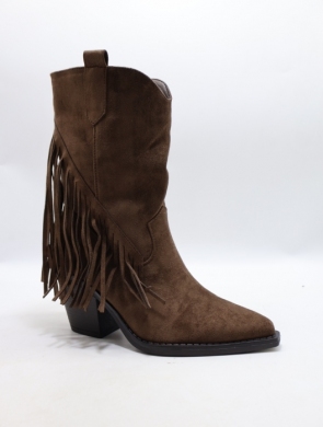 Kozaki damskie na obcasie (36-41) CH521 BROWN