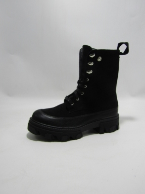 Botki damskie ocieplane na płaskim (36-41) 8502 BLACK