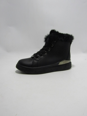 Botki damskie ocieplane na płaskim (36-41) 3007-11 BLK