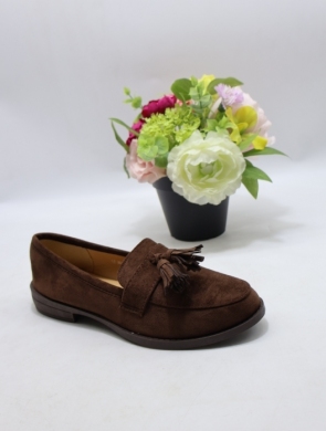 Mokasyny damskie na płaskim (36-41) 8-966 BROWN