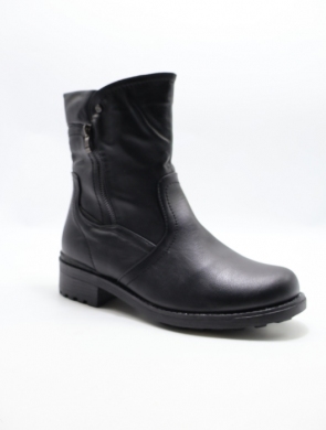 Botki damskie ocieplane na płaskim (36-42) 2045-1 BLACK
