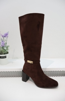 Kozaki damskie ocieplane na obcasie (36-41) 5330-1 BROWN