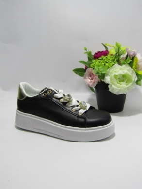 Buty sportowe damskie na płaskim (36-41) EV392 BLACK/WHITE