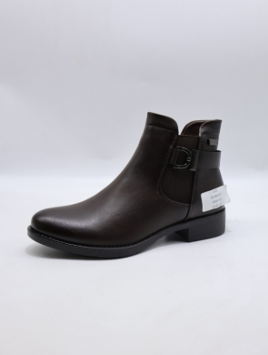 Botki damskie ocieplane na płaskim (36-41) 325 BROWN
