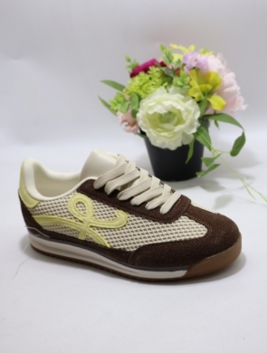 Buty sportowe damskie na płaskim (36-41) C3948 BROWN