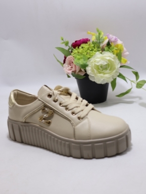 Buty sportowe damskie na płaskim (36-41) 5012-3 BEIGE