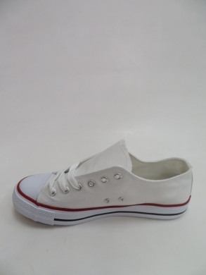 Trampki damskie na płaskim (36-41) 608A-10 WHITE/RED