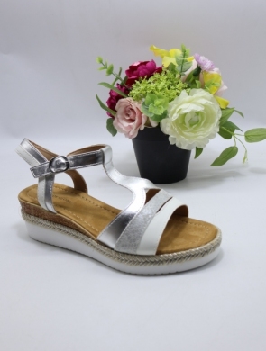 Sandały damskie na koturnie (36-41) F6897 WHITE