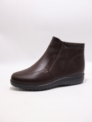 Botki damskie ocieplane na płaskim (37-42) XKAN-10 BROWN