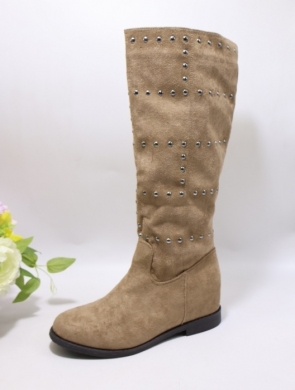 Kozaki damskie ocieplane na płaskim (37-41) ST-10  KHAKI