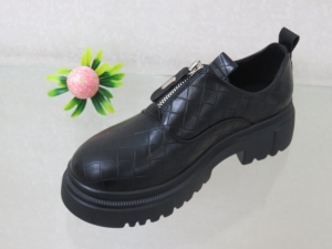 Półbuty damskie na płaskim (36-41) C21-8682 BLACK