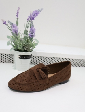 Mokasyny damskie na płaskim (36-41) 1508 BROWN
