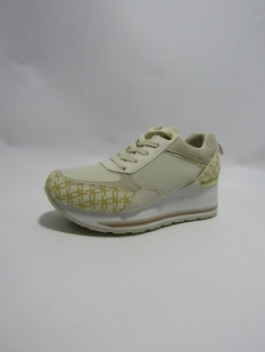 Buty sportowe damskie na koturnie (36-41) AB965 BEIGE