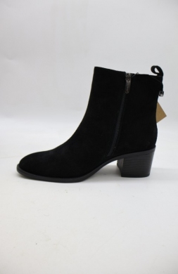 Botki damskie ocieplane na obcasie (36-41) B3-001 BLACK-SKORA
