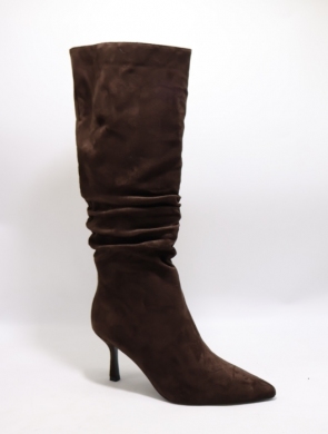 Kozaki damskie ocieplane na szpilce (36-41) H8-992 BROWN