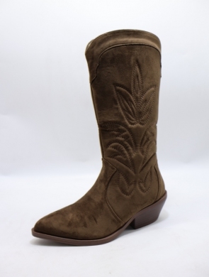 Kozaki damskie na obcasie (36-41) DF221 KHAKI