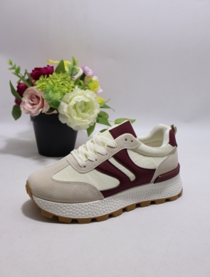 Buty sportowe damskie na płaskim (36-41) L-85 WINE