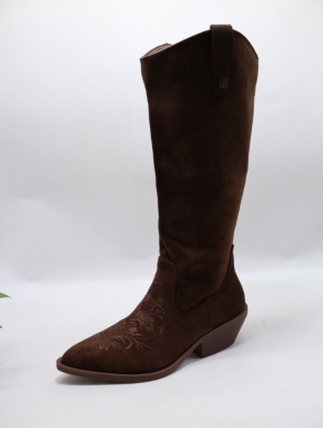 Kozaki damskie na obcasie (36-41) M1510 BROWN
