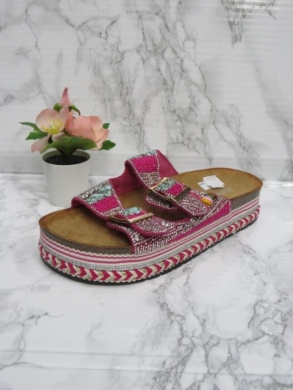 Klapki damskie na koturnie (36-41) THS-91 FUCHSIA