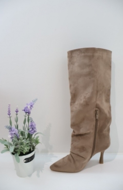 Kozaki damskie na szpilce (36-41) 2582A KHAKI