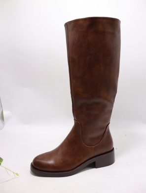 Kozaki damskie ocieplane na płaskim (36-41) F6856 CAMEL