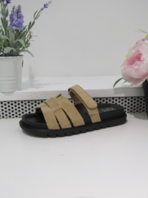 Klapki damskie na płaskim (36-41) CD317 KHAKI