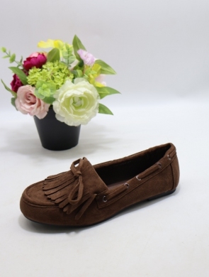 Mokasyny damskie na płaskim (36-41) H8-980 BROWN