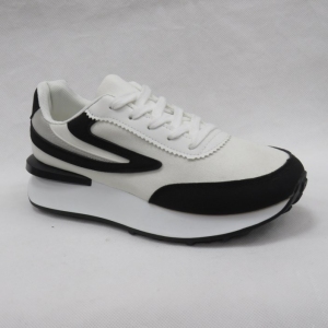 Buty sportowe damskie na płaskim (36-41) 1125 WHITE/BLACK