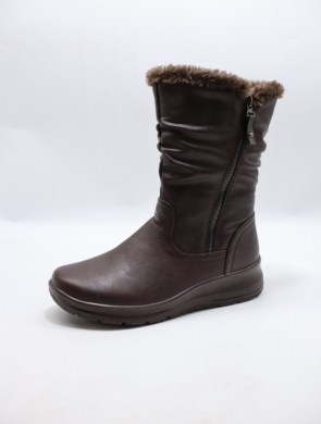 Kozaki damskie ocieplane na płaskim (36-42) 57625-2 BROWN