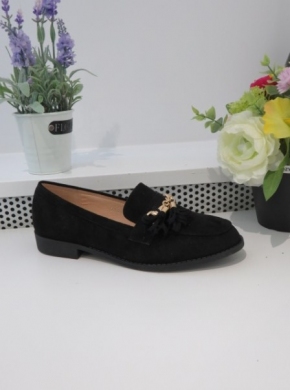 Mokasyny damskie na płaskim (36-41) 77-441 BLACK