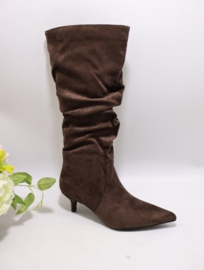 Kozaki damskie na szpilce (36-41) BE-689 BROWN