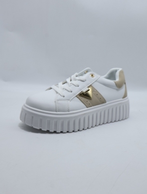 Buty sportowe damskie na płaskim (36-41) GG699 WHITE/GOLD