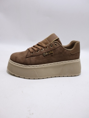 Buty sportowe damskie na płaskim (36-41) 6453 BROWN