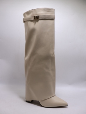 Kozaki damskie na obcasie (36-41) 52168 BEIGE