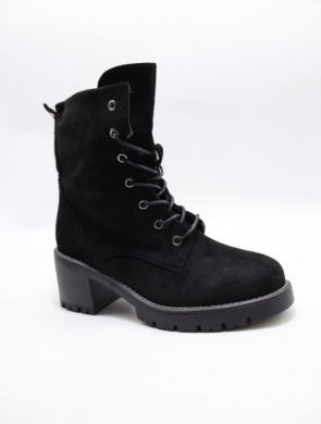 Botki damskie ocieplane na obcasie (36-41) C859 BLACK