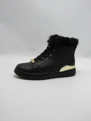 Botki damskie ocieplane na płaskim (36-41) 3007-1 BLACK