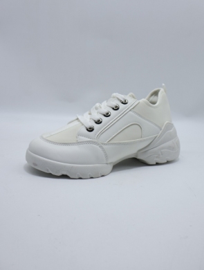 Buty sportowe damskie na płaskim (36-41) LA212 WHITE