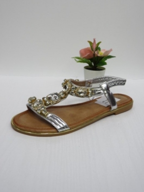 Sandały damskie na płaskim (36-41) F-81 SILVER