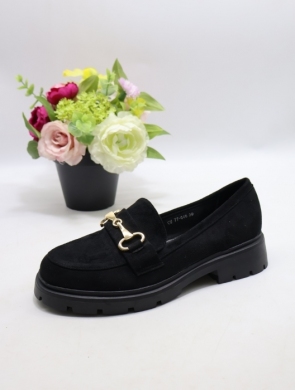 Mokasyny damskie na płaskim (36-41) 77-646 BLACK